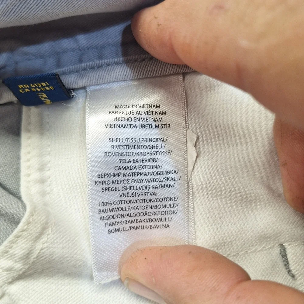 Polo Ralph Lauren Relaxed Fit Chino Shorts Mens 35 Light Grey Cotton Twill 0991‎